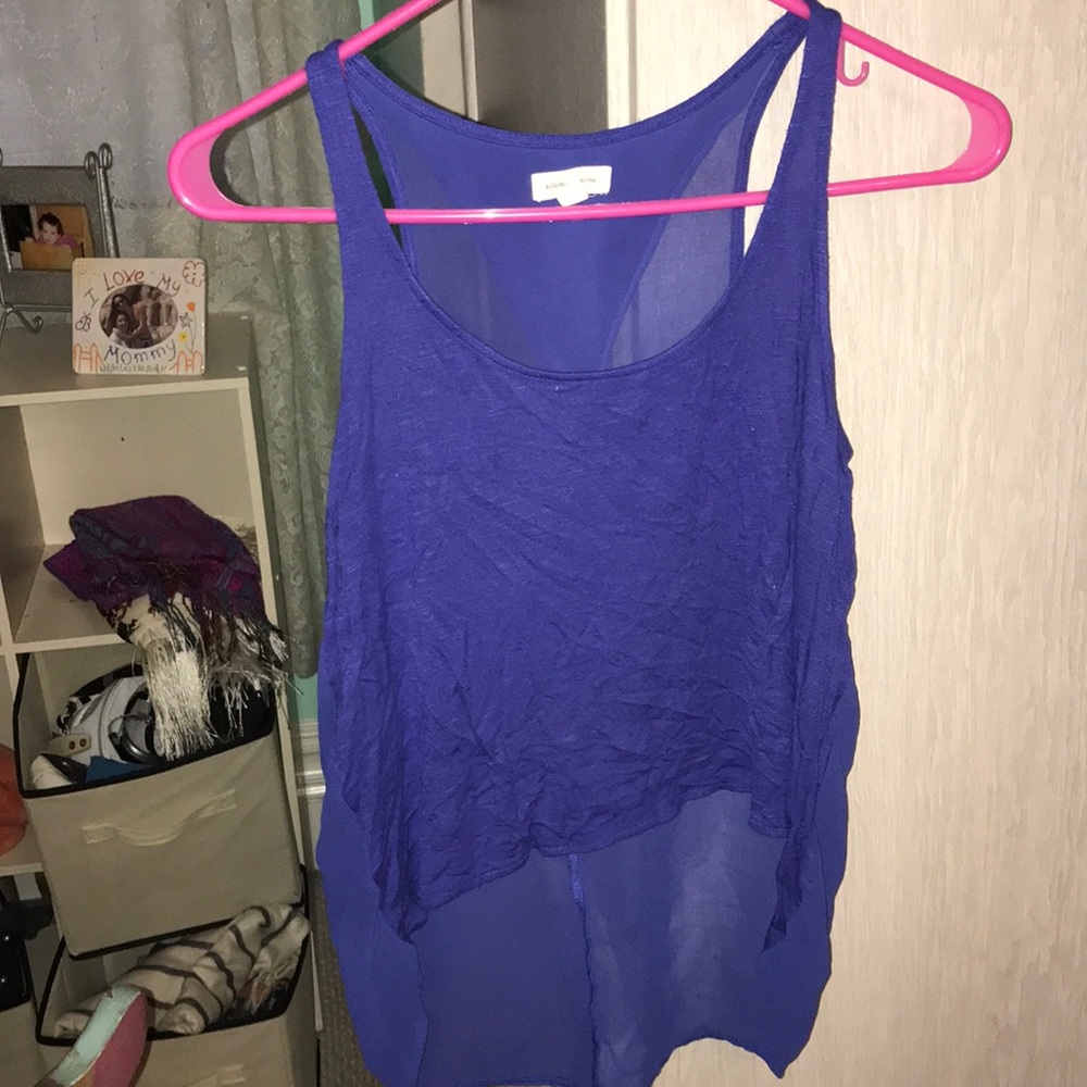 high low sheer back top